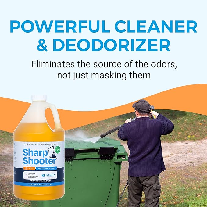 Sharpshooter, Heavy-Duty Trash Can Odor Eliminator & Degreaser, Garbage Surface Cleaner and Deodorizer Foam, Professional-Grade, Fresh Citrus Scent