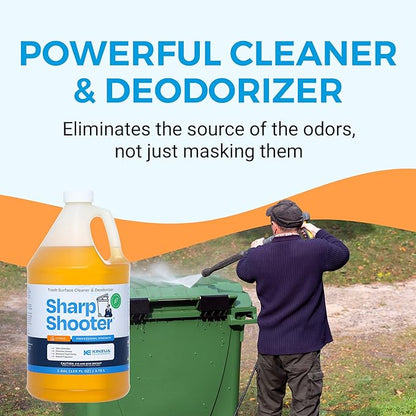 Sharpshooter, Heavy-Duty Trash Can Odor Eliminator & Degreaser, Garbage Surface Cleaner and Deodorizer Foam, Professional-Grade, Fresh Citrus Scent