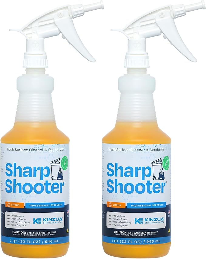Sharpshooter, Heavy-Duty Trash Can Odor Eliminator & Degreaser, Garbage Surface Cleaner and Deodorizer Foam, Professional-Grade, Fresh Citrus Scent