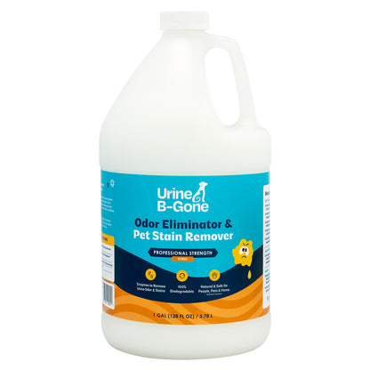 Urine B-Gone, Professional Enzyme Odor Eliminator & Pet Stain Remover, Human, Cat & Dog Urine Cleaner, Effective on Laundry, Carpets & More
