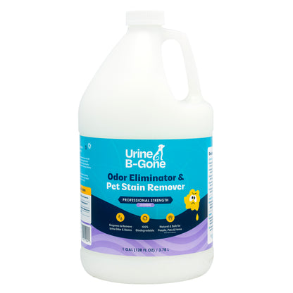 Urine B-Gone, Professional Enzyme Odor Eliminator & Pet Stain Remover, Human, Cat & Dog Urine Cleaner, Effective on Laundry, Carpets & More